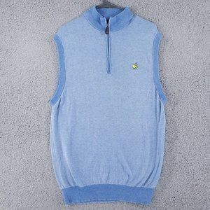 Clubhouse Collection Women's XL Masters Sweater Vest Cashmere Blend Blue 1/4 zip